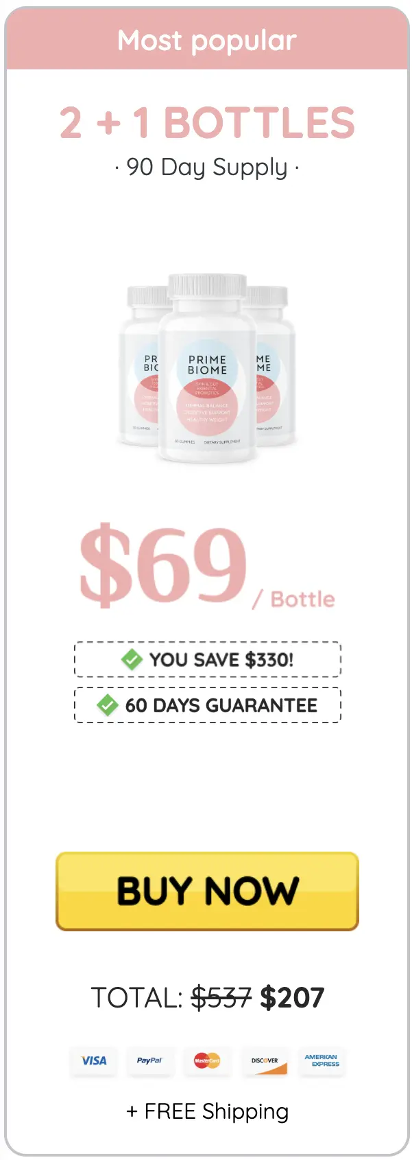 Primebiome three bottles order